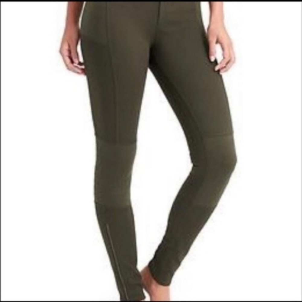 Athleta olive green Moto legging pants sz 2